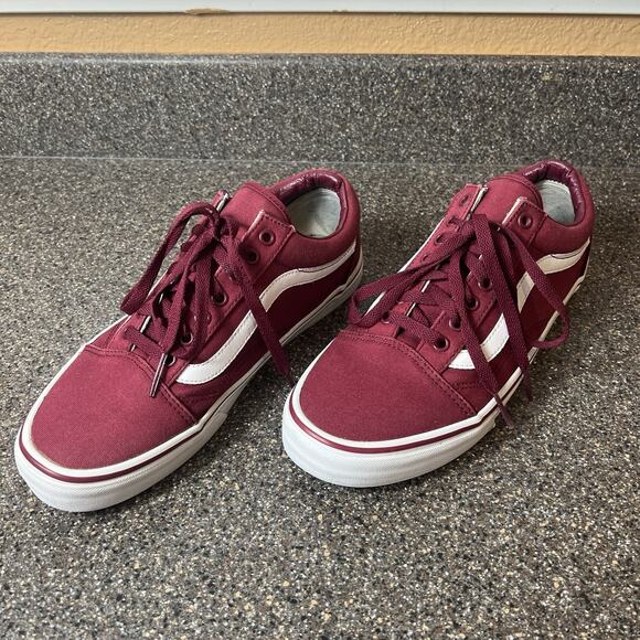 Vans Old Skool Men's Size 10 Burgundy Canvas Skate Sneaker Shoes Lace Up Low Top - Picture 3 of 11